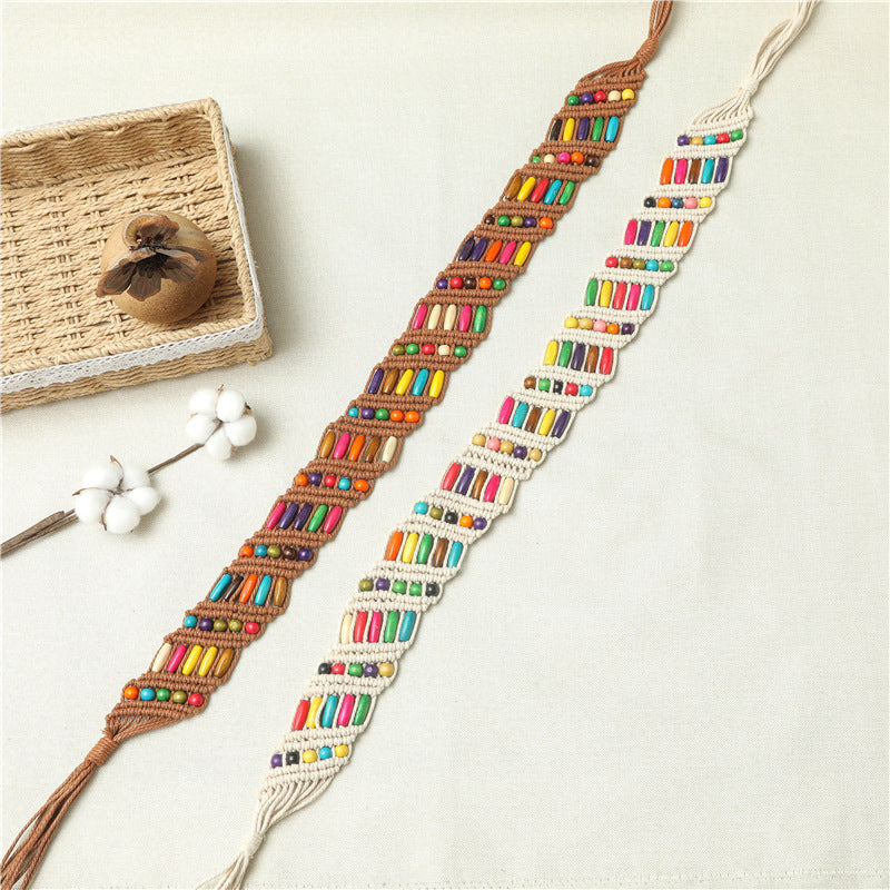 Ethno-Stil gestrickter Gürtel Hanfu Gürtel Mode handgefertigt DIY Rock