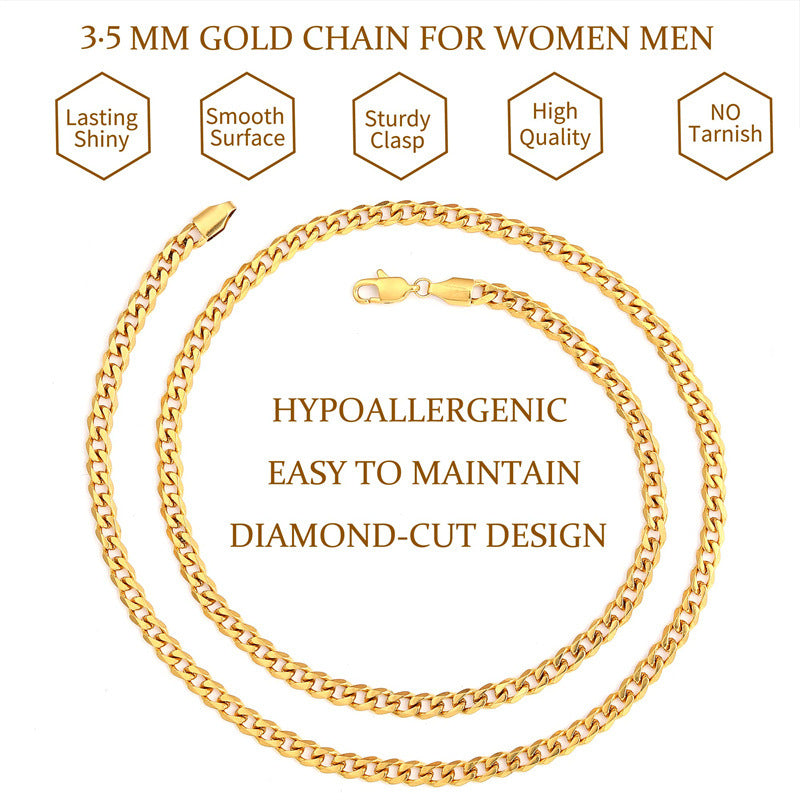 Men's Necklace Stainless Steel Cuban Link Chain