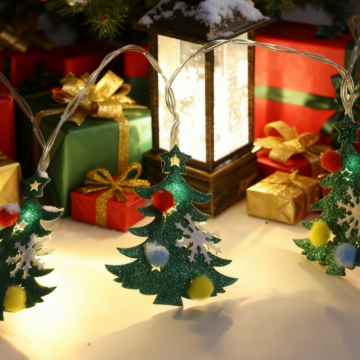 Non woven Christmas tree Christmas lights LED light string