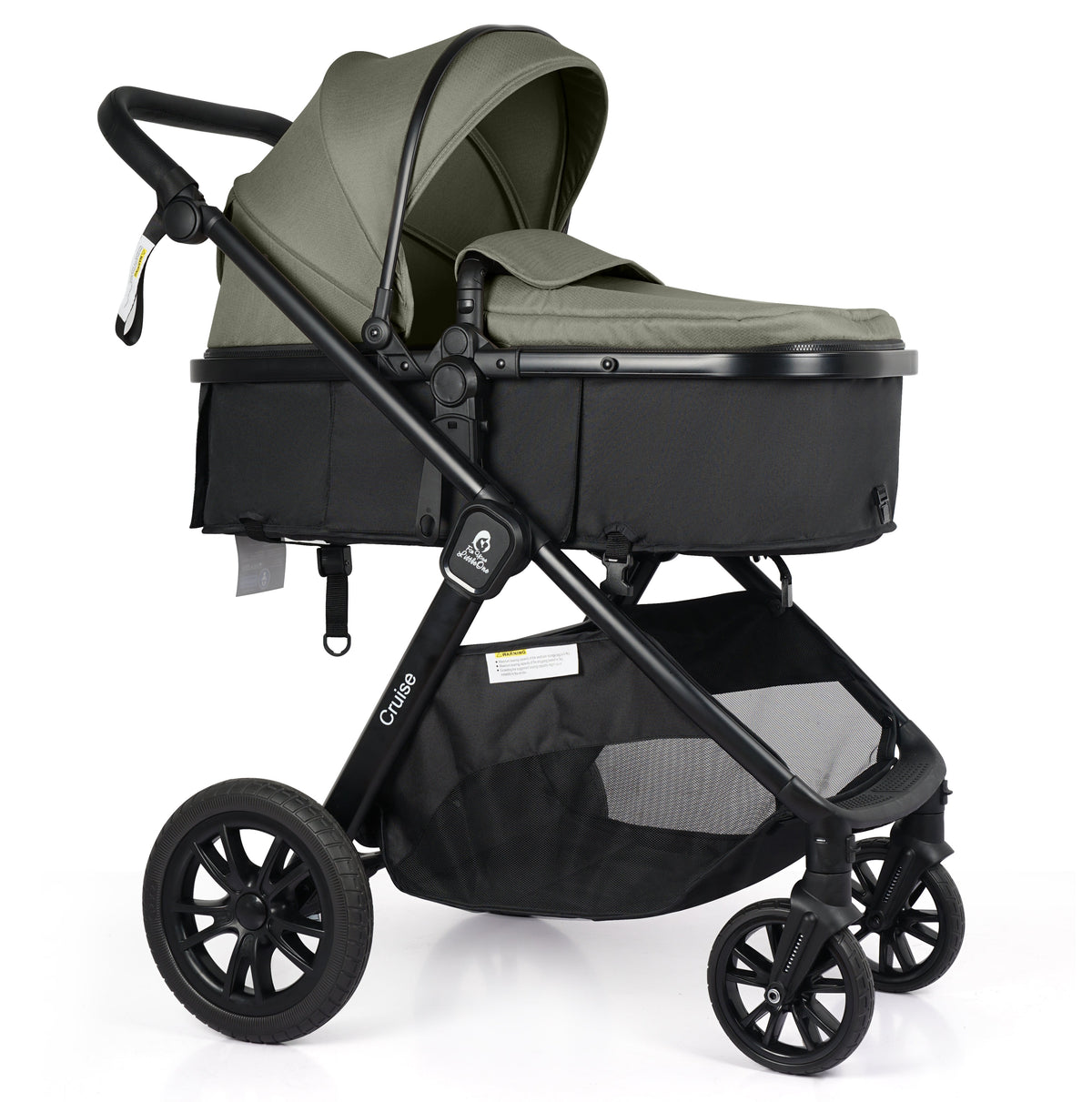 For Your Little One Cruise 3 In 1 Travel System With i-Size Car Seat - Pebble Sage (Free Cupholder And Seat Liner Included!)