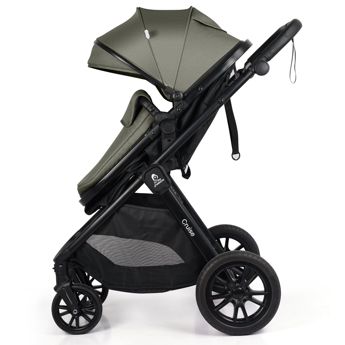 For Your Little One Cruise 3 In 1 Travel System With i-Size Car Seat - Pebble Sage (Free Cupholder And Seat Liner Included!)