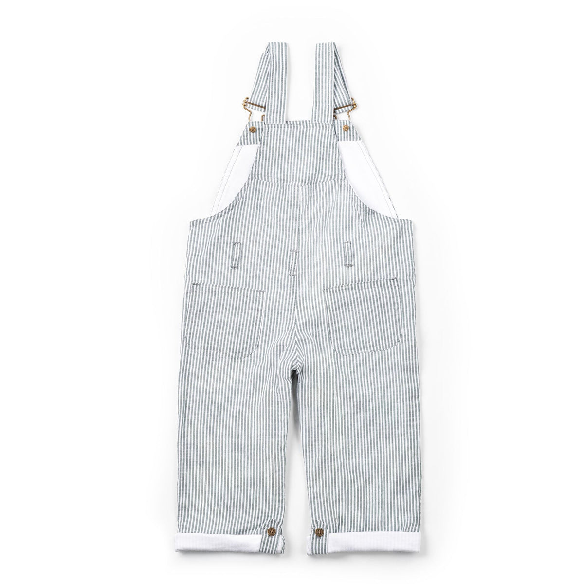 Forest Green Seersucker Dungarees
