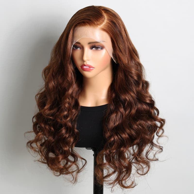Chic Luxe Hair Custom 13x4 Lace Highlight Brown Chestnut Body Wave Wig | 100% Human Hair