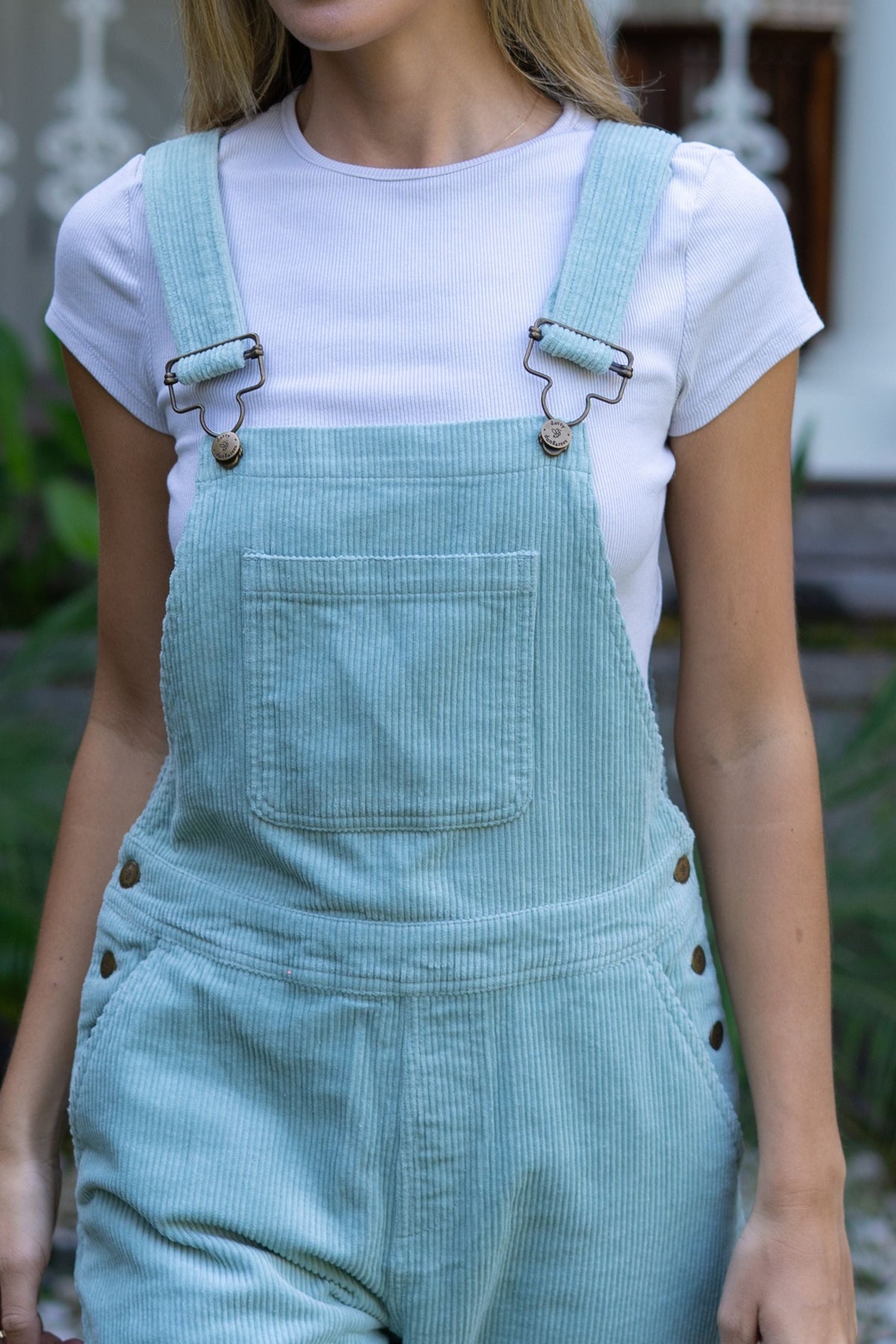 Adult Mint Chunky Cord Dungarees