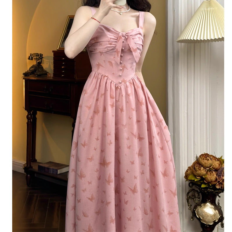 Fashion Suspenders Vacation Female Dress