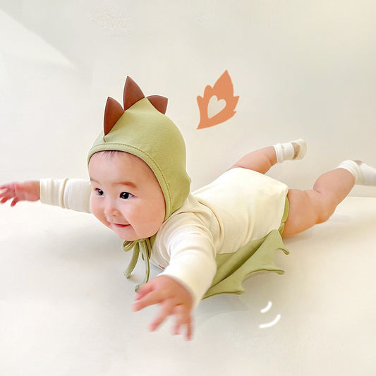 Ins Style Fire-breathing Dragon Printing Modeling Romper Baby Rompers