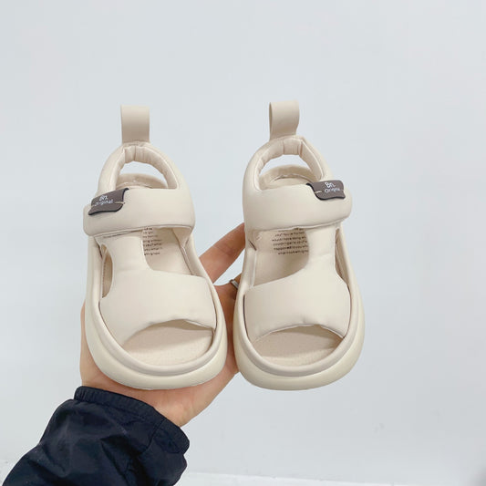 Zapatos de playa con borlas de color puro y sencillos para bebés