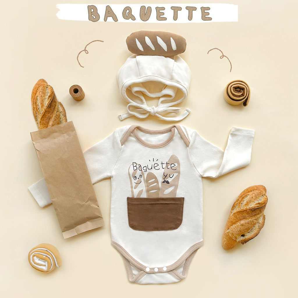 Spring Baby Jumpsuit Ins Korean Style Bread Shape Long-sleeve Jumpsuit