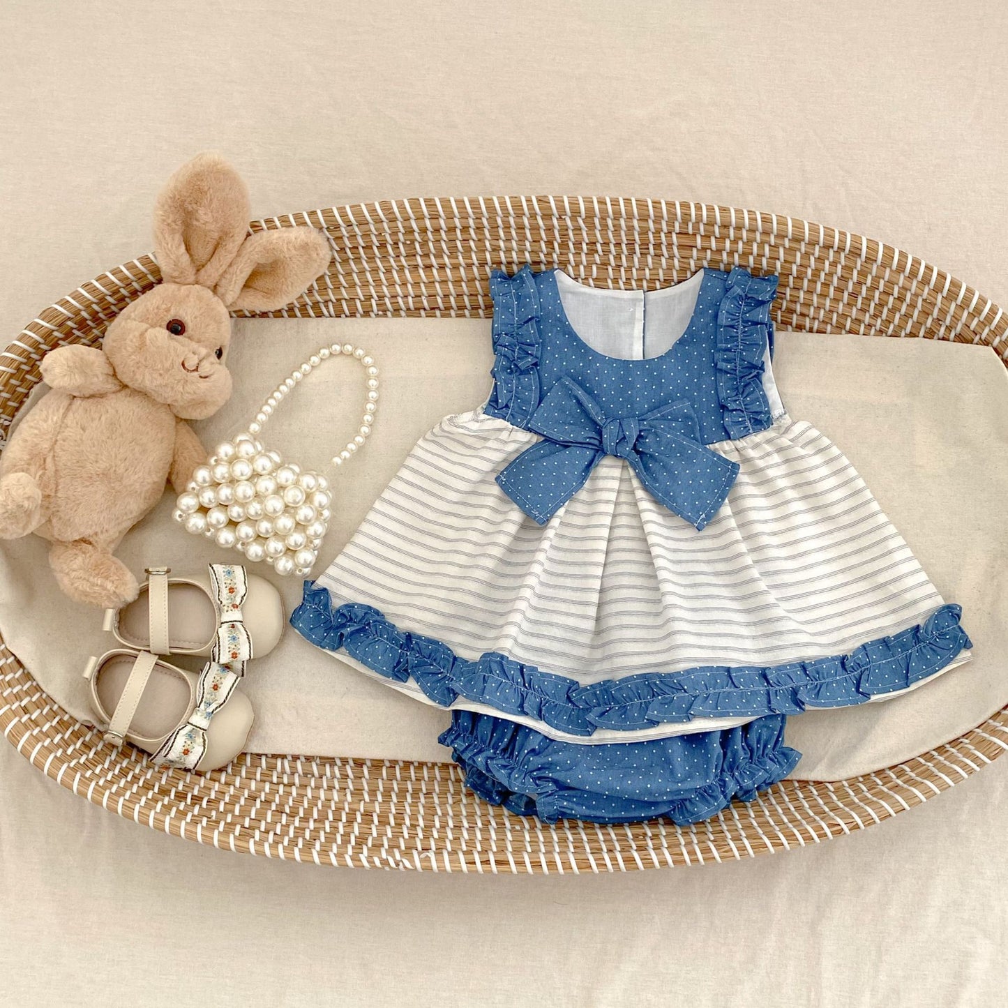 Baby Girl's Cotton Tree Fungus-like Lacework Sweet Set Top Pants