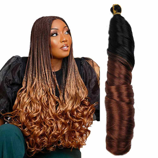 Trenzas de crochet de ondas sueltas francesas de 22 pulgadas
