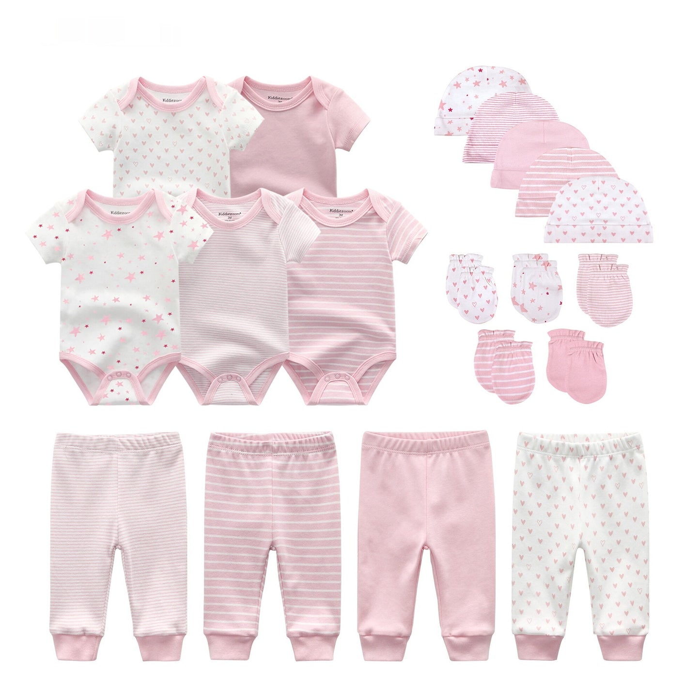 Cotton XINGX 19-piece Set Baby Rompers Pants Hat Gloves Combination Suit