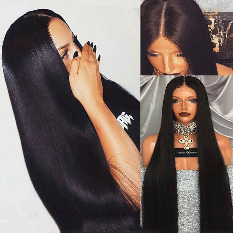 Front Lace Wigs Women High Quality Large Straight Human Hair