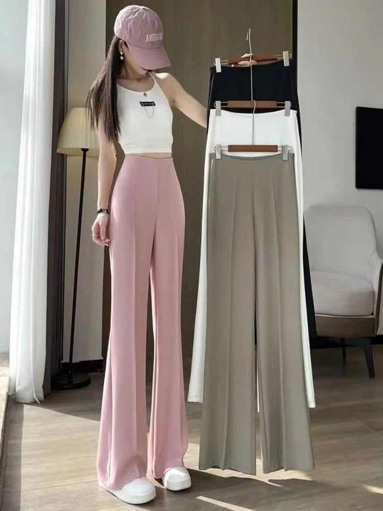 Women's High Waist Slimming And Straight Casual Wide Leg Pants