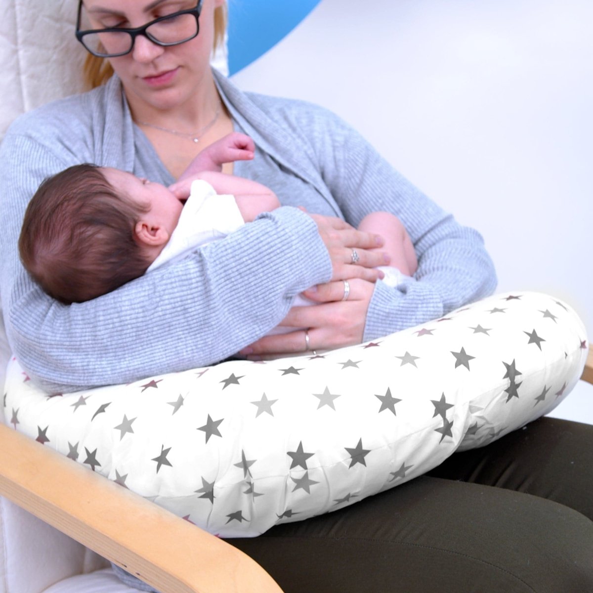 Breast Feeding Nursing Pillow - Silver Twinkle (COVER ONLY)