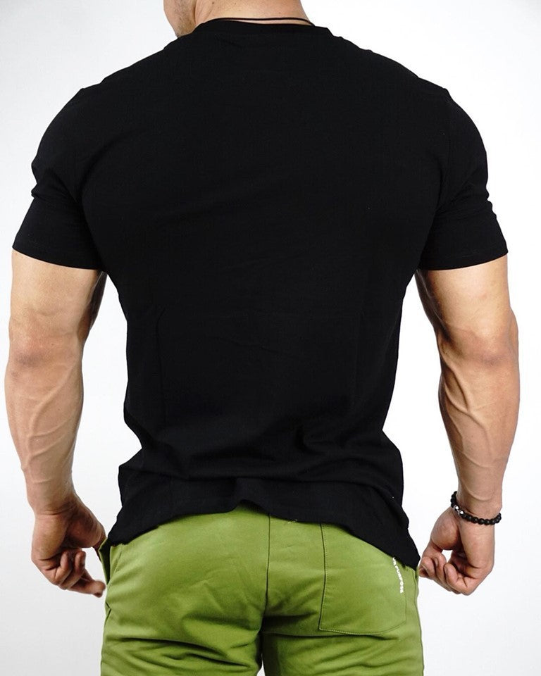 Men's Sports Running Workout Basketball Casual Cotton Stretch Short Sleeve
