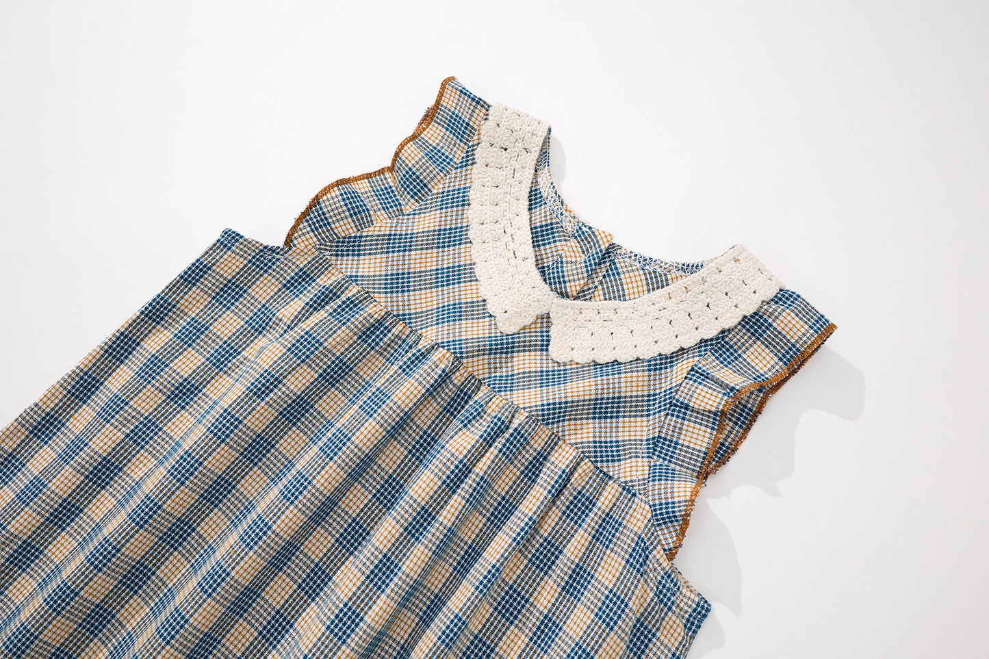 Baby Girl Lace Cotton Plaid Sleeveless Children's Skirt