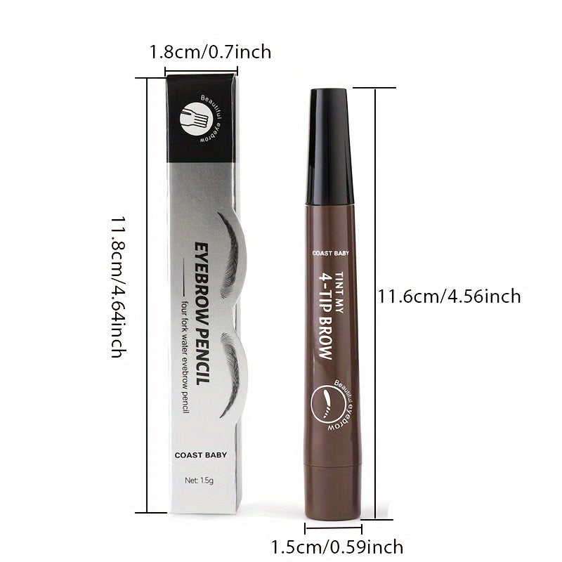 Ultra Slim 4 Split Head Eyebrow Pencil , Waterproof, Smudge Proof Natural Three-dimensional Eyebrow Pencil, Simulated Natural Eyebrow Look, Clumping Free Colorfast Christmas Gifts