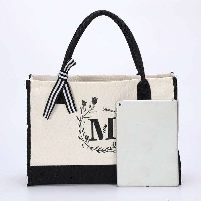 Canvas Bag Personalized First Printed Letter A