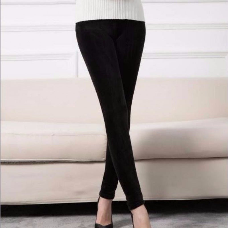 Double-faced Velvet High Stretch Leggings Women's Gold Velvet Slim High Waist