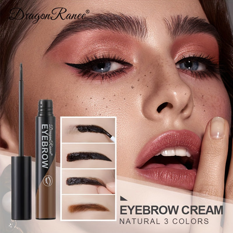 Waterproof Eyebrow Gel - Semi-Permanent Long Wear - Black Brown Tattoo Tint - Smudge-Proof, Sweatproof, Natural Look - All-Day Bold Definition - Easy Application, Tearing Off Cream