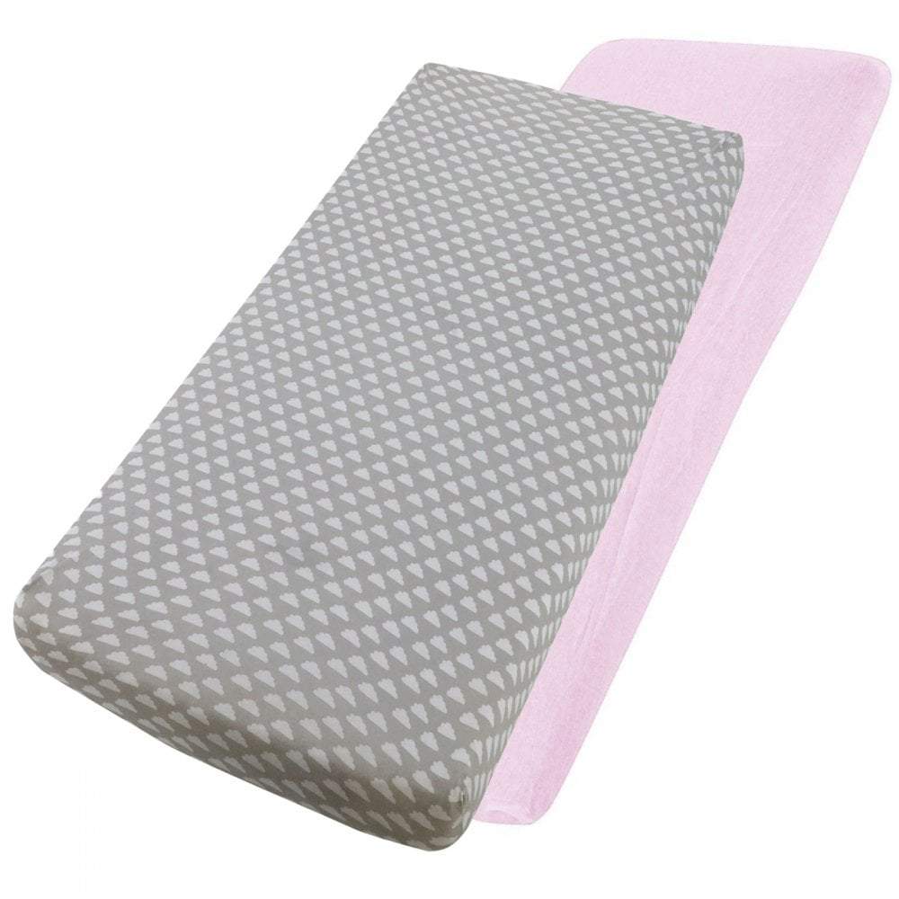 Crib Jersey Fitted Sheets 100% Cotton 40x90cm - Pack Of 2 - Fits All Models