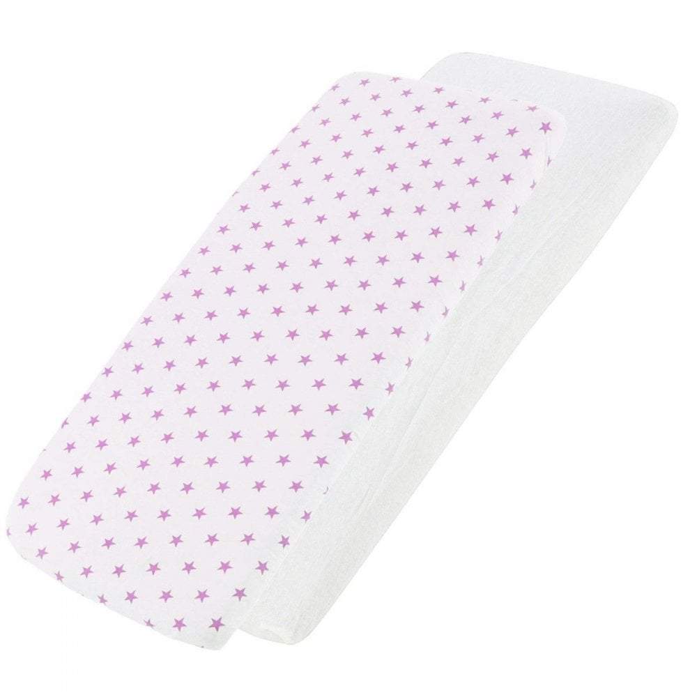 Crib Jersey Fitted Sheets 100% Cotton 40x90cm - Pack Of 4 - Fits All Models