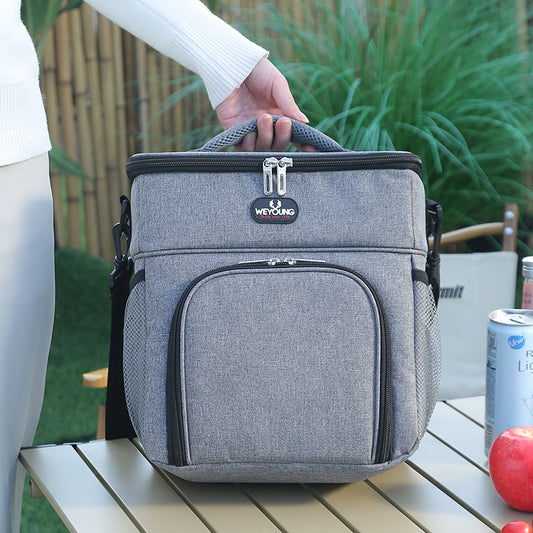 Bolsa térmica doble para el almuerzo con frutas