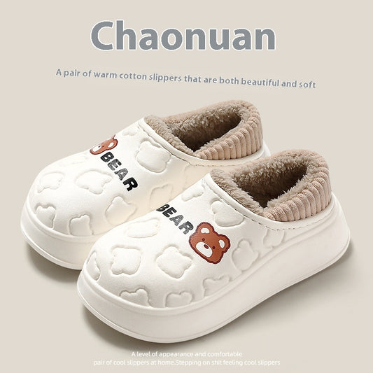 Pantuflas de algodón impermeables Eva para mujer para invierno