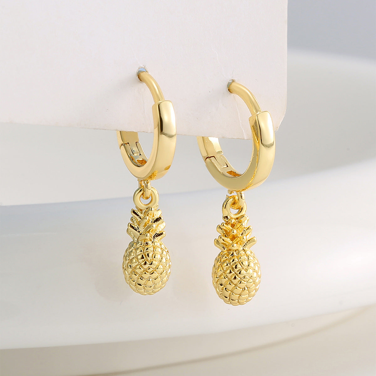 Copper Plating 18K Gold Cute Pineapple Earrings