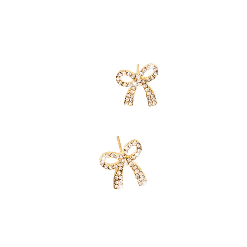 S925 Exquisite Damen einfache Volldiamant Kreuz Ohrstecker
