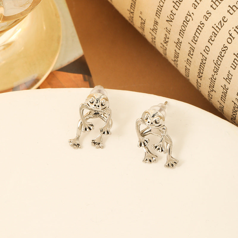 Personalisierte Punk Frosch Ohrstecker Abnehmbare Dreidimensionale Tier