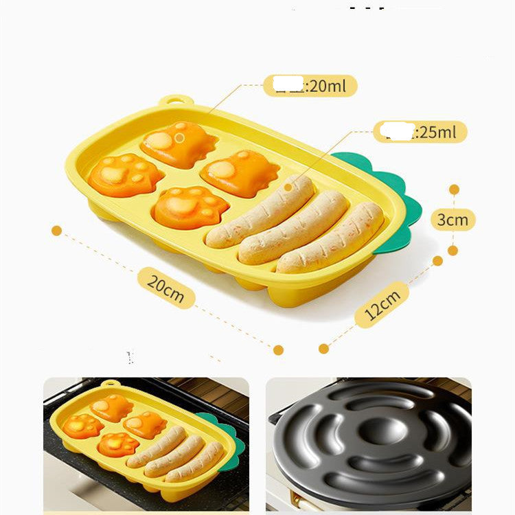 Baby Complementary Food Dinosaur Silicone Sausage Mold Can Steam