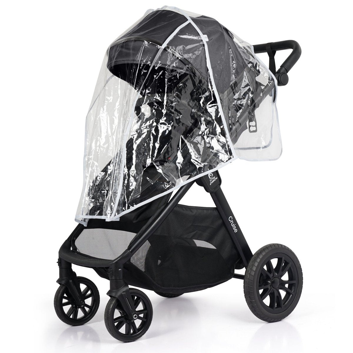 For Your Little One Cruise 3 In 1 Travel System With i-Size Car Seat - Eclipse Black (Free Cupholder / Seat Liner Included!)