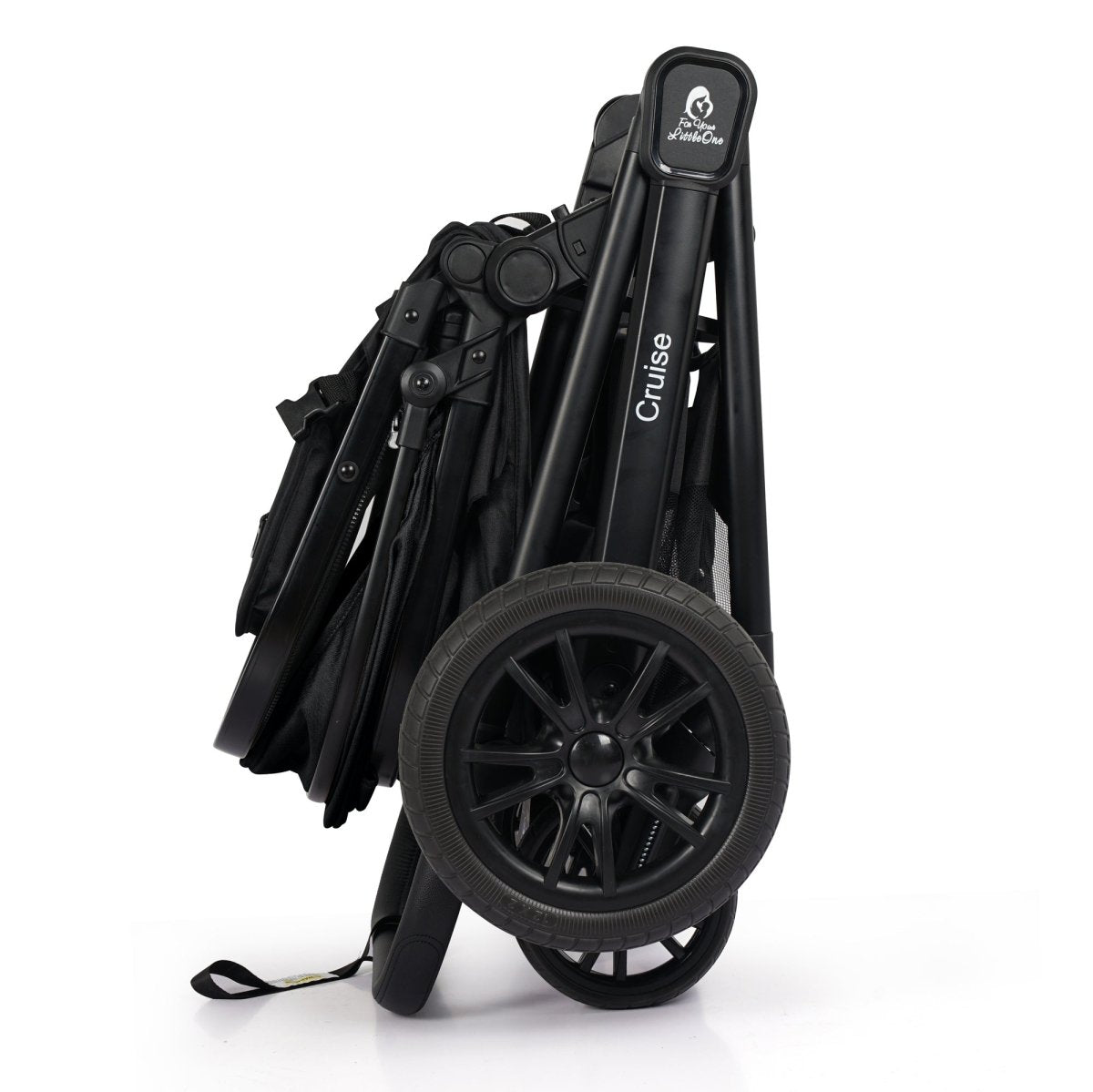 For Your Little One Cruise 3 In 1 Travel System With i-Size Car Seat - Eclipse Black (Free Cupholder / Seat Liner Included!)