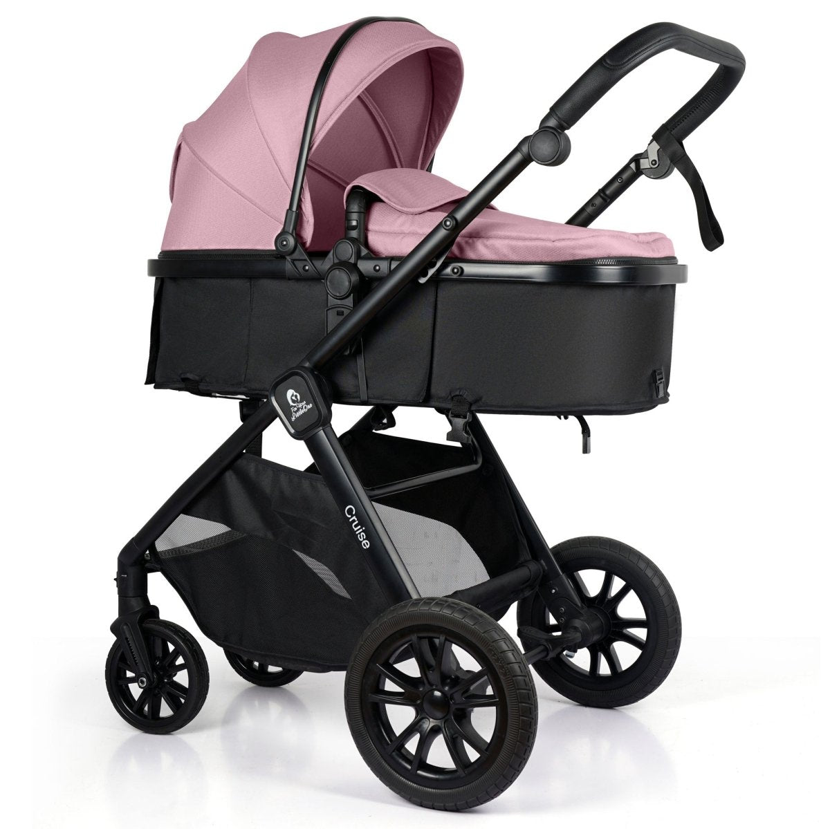 For Your Little One Cruise 3 In 1 Travel System With i-Size Car Seat - Blush Rose (Free Cupholder And Seat Liner Included!)