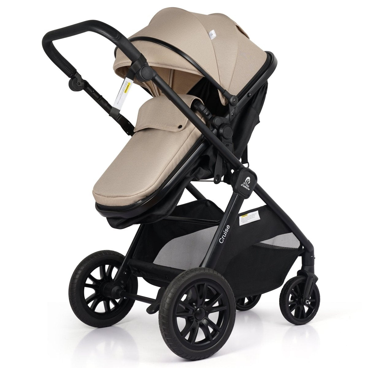 For Your Little One Cruise 3 In 1 Travel System With i-Size Car Seat - Dune Beige (Free Cupholder And Seat Liner Included!)