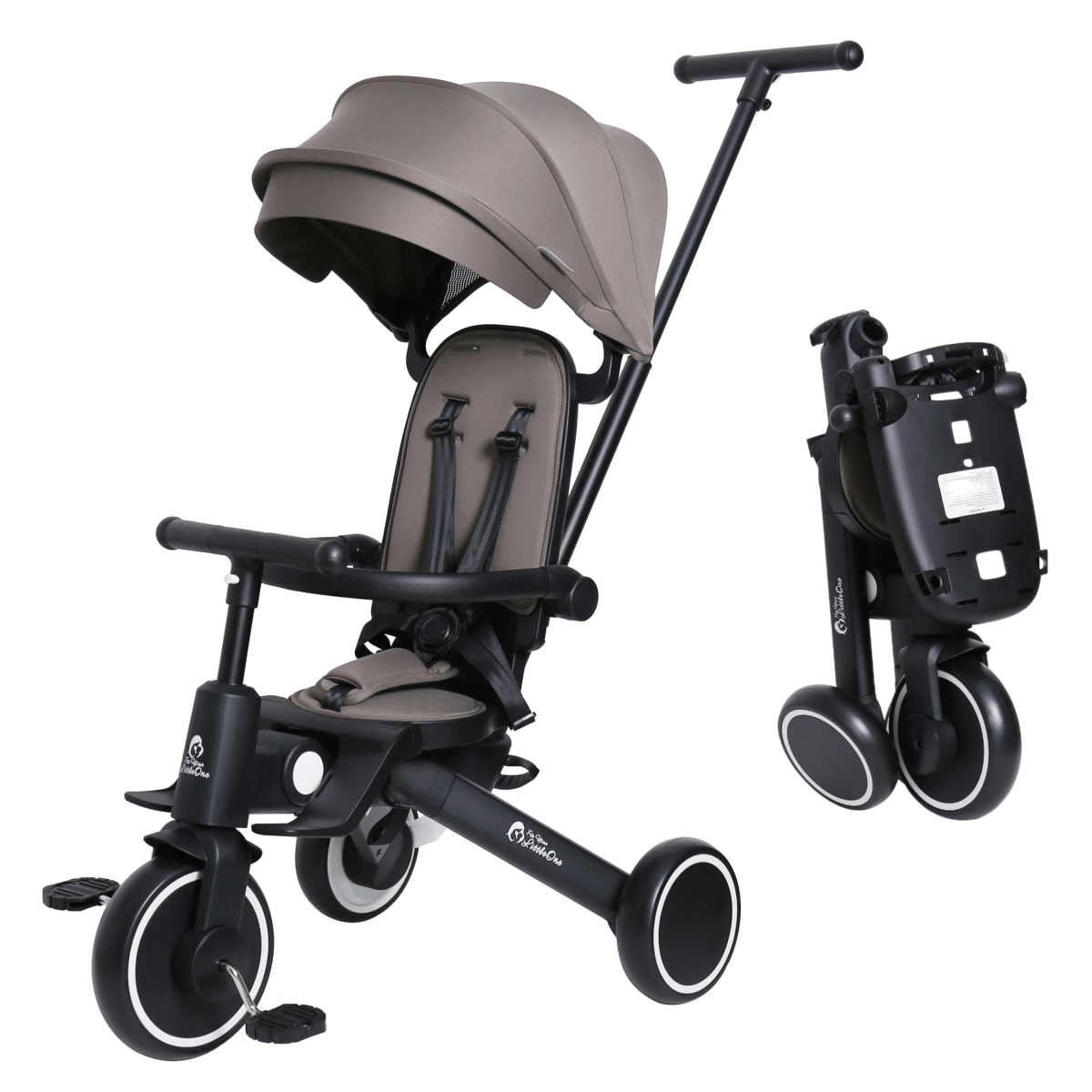 Foryourlittleone Xplor 6 in 1 Foldable Trike - Grey Olive (10m-5y)