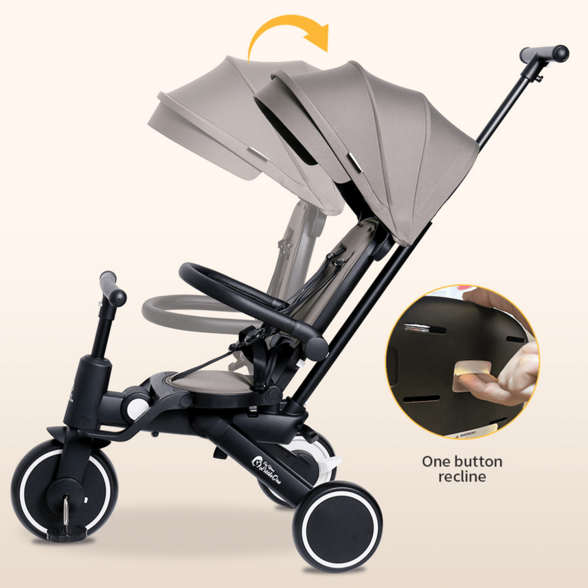 Foryourlittleone Xplor 6 in 1 Foldable Trike - Grey Olive (10m-5y)