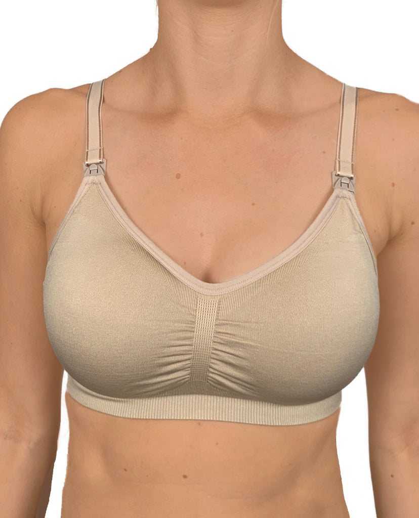 Everyday Seamfree Maternity and Nursing Bra | A to GG Cup | Beige