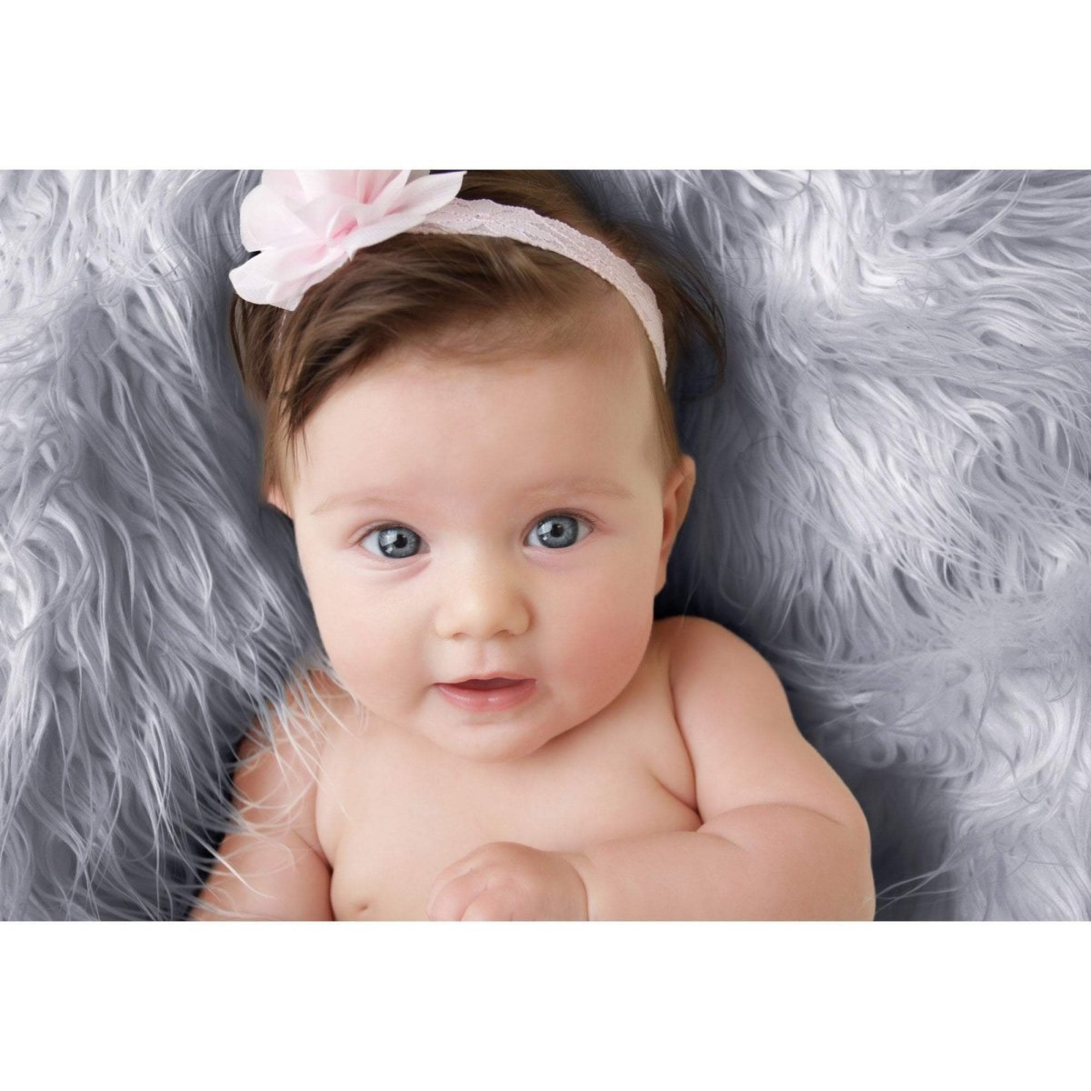 Luxury Faux Fur Baby Blanket - grey-Clearance