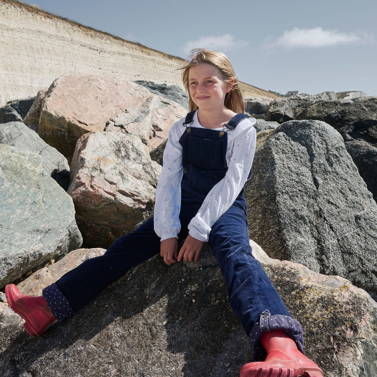 Navy Corduroy Dungarees