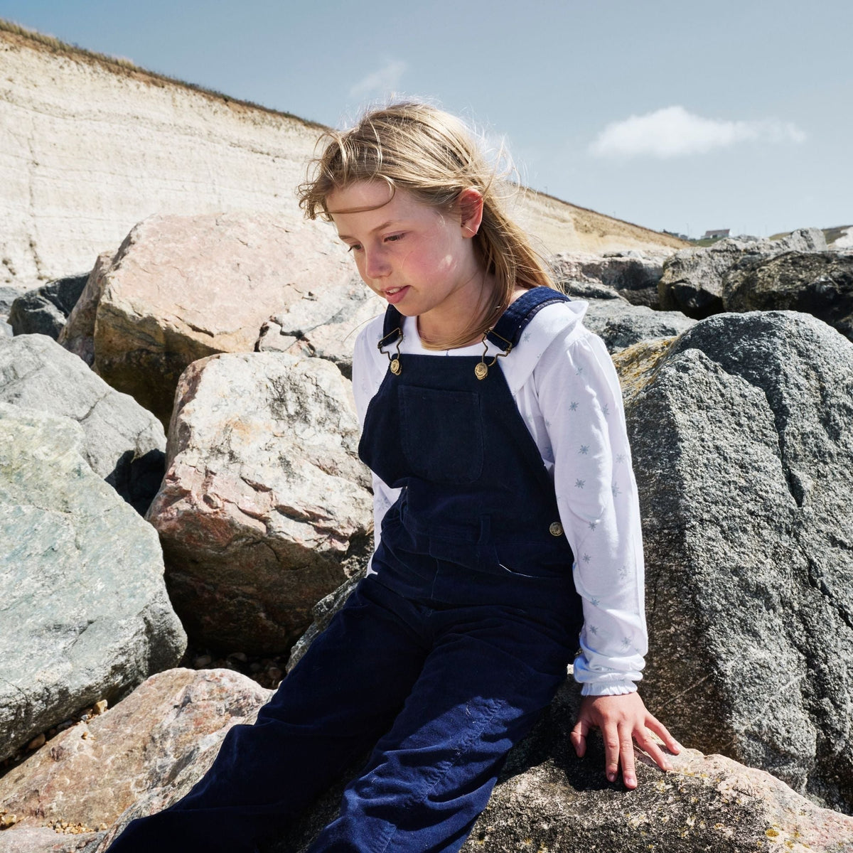 Navy Corduroy Dungarees