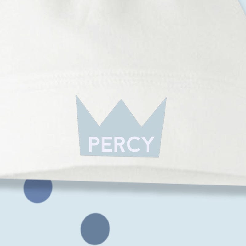 Blue Crown Baby Knotted Hat - Personalise