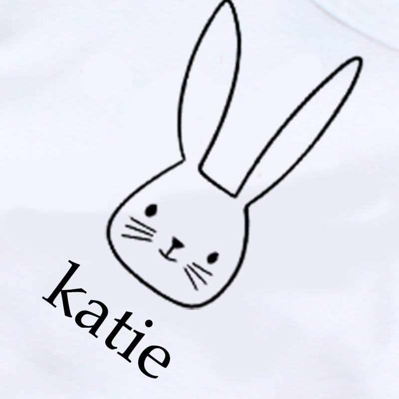 Bunny Face Red & White Stripe Baby Outfit - Personalise