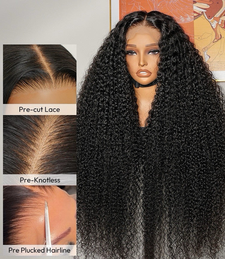 Vietnamese Human Hair Glueless Ready To Wear Curly Luxurious 250% Full Density Long Wig