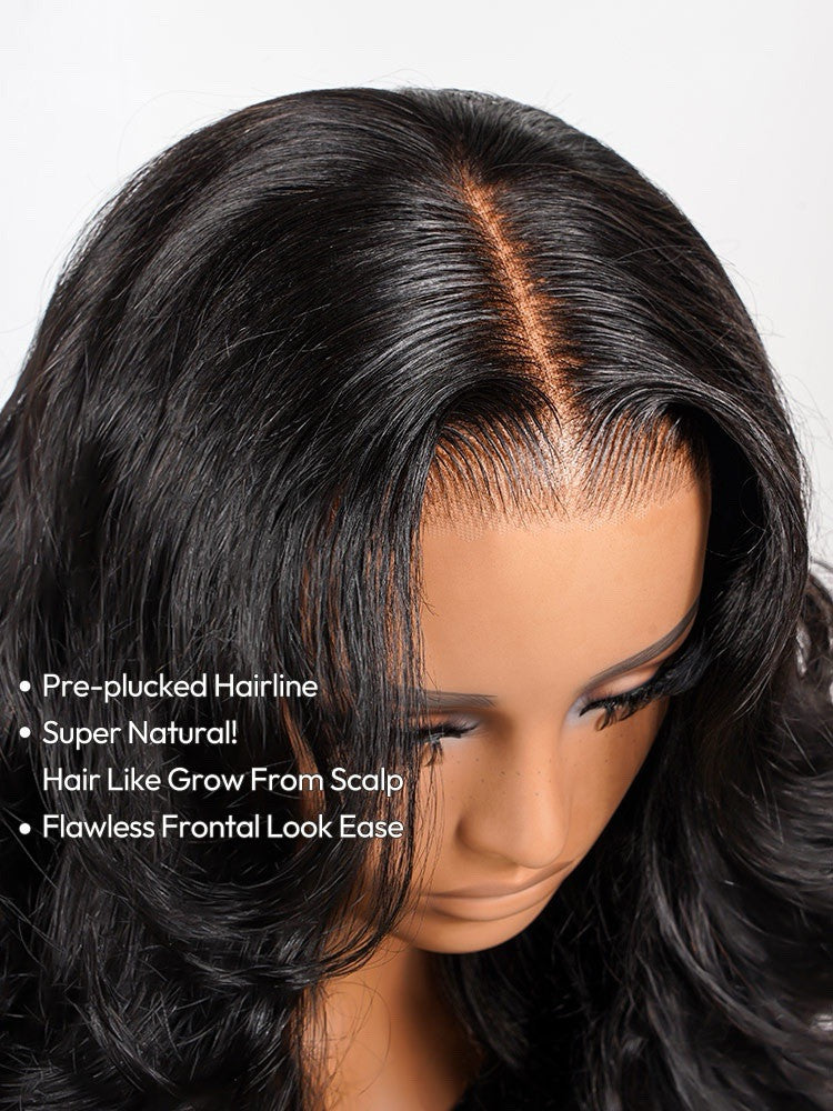 Human Hair Glueless Ready To Wear Layered Cut 250% Density Wavy Wig