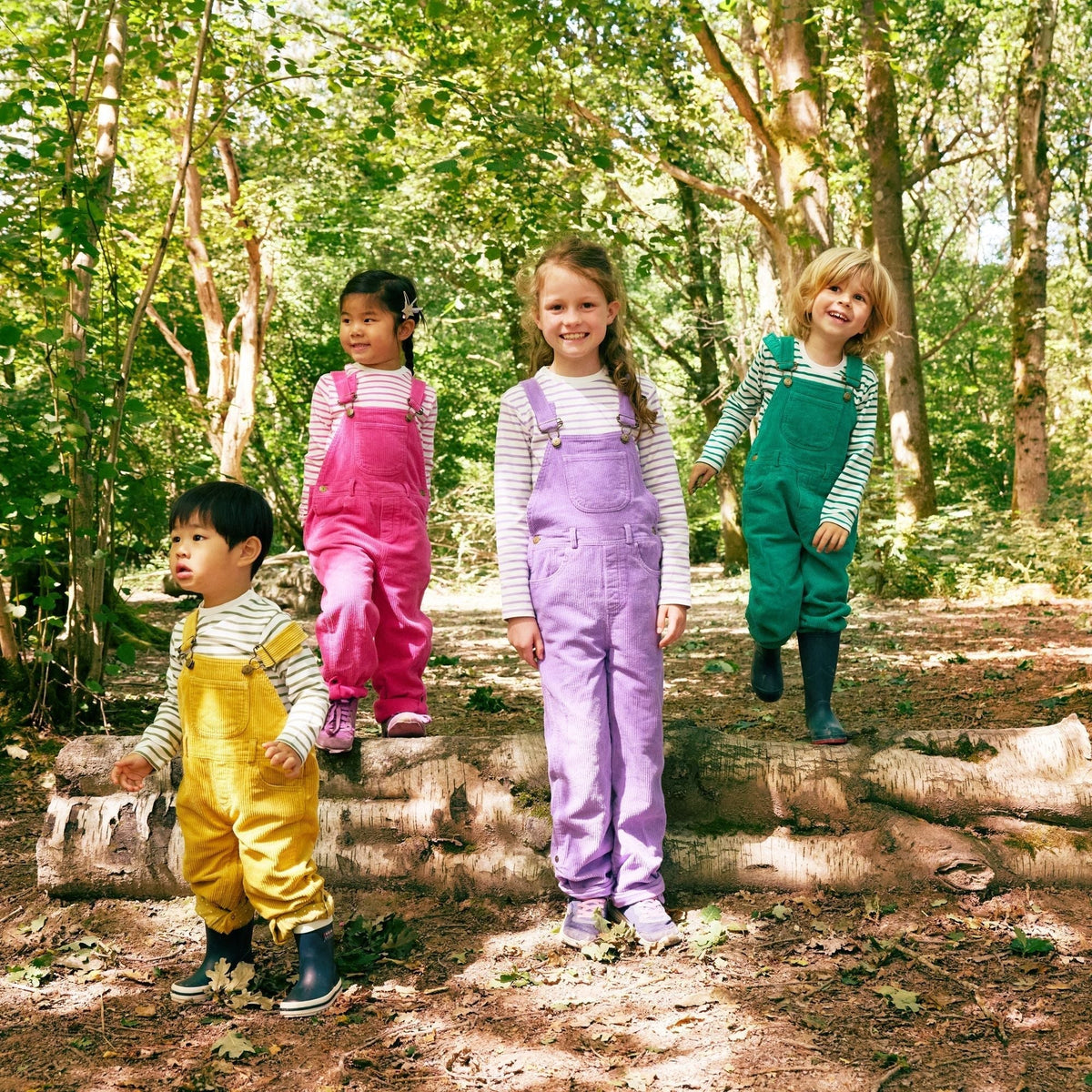Violet Chunky Cord Dungarees