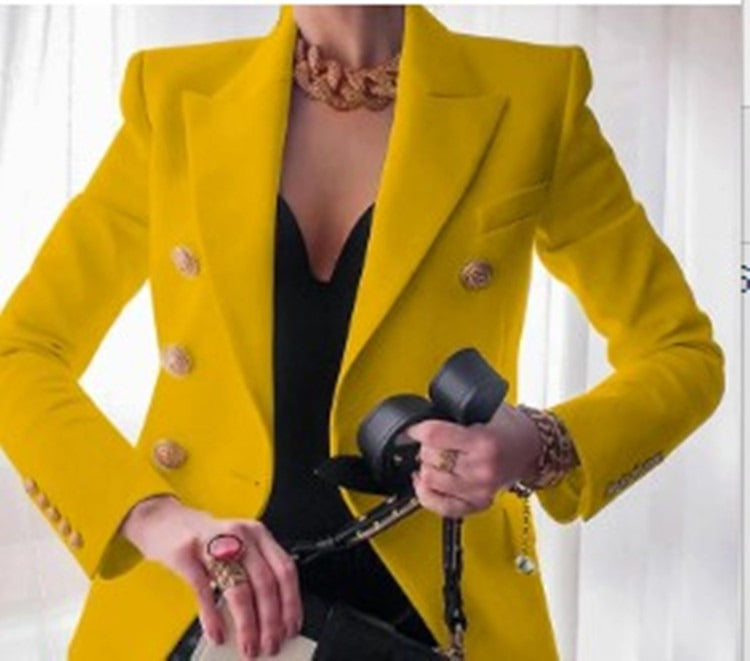 Women's autumn and winter new solid color fashionable casual suit short jacket for women