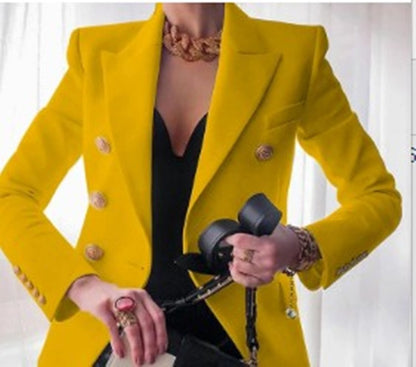 Women's autumn and winter new solid color fashionable casual suit short jacket for women