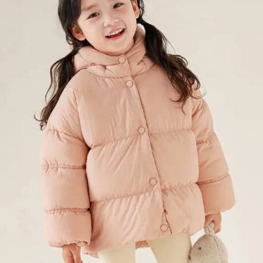 Girls' Hooded Down Jacket Western Style Cute